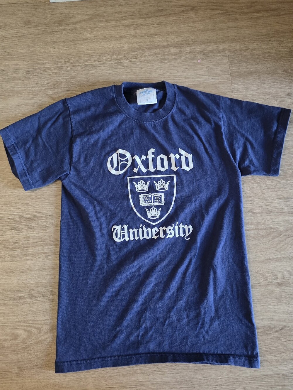 Vintage 100% Cotton Oxford University Navy Blue Tshirt Small